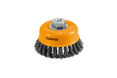 TWIST KNOTTED CUP BRUSH NEW TYPE 75mm/3"  M14